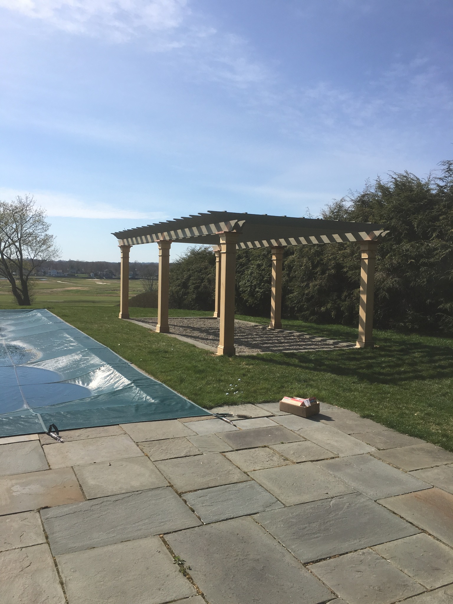 Custom poolside pergola